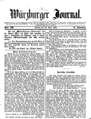 Würzburger Journal Dienstag 28. April 1868