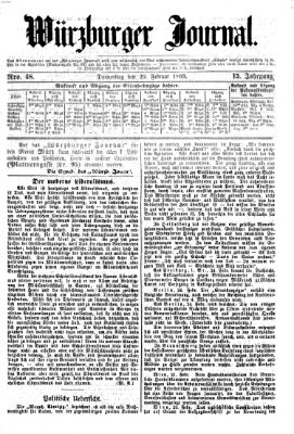 Würzburger Journal Donnerstag 25. Februar 1869