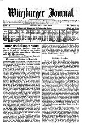 Würzburger Journal Donnerstag 1. April 1869