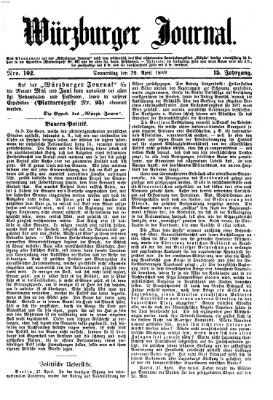Würzburger Journal Donnerstag 29. April 1869