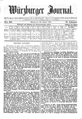 Würzburger Journal Montag 23. August 1869