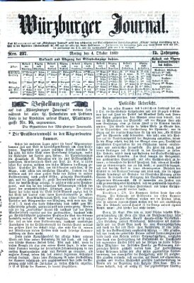 Würzburger Journal Montag 4. Oktober 1869