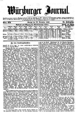 Würzburger Journal Montag 22. November 1869
