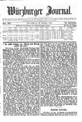 Würzburger Journal Donnerstag 30. Dezember 1869