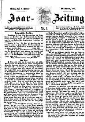 Isar-Zeitung (Bayerische Landbötin) Freitag 4. Januar 1861