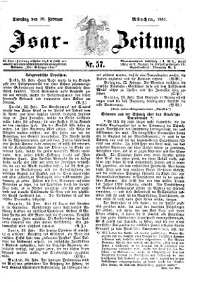 Isar-Zeitung (Bayerische Landbötin) Dienstag 26. Februar 1861