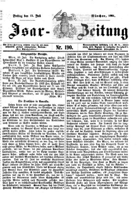 Isar-Zeitung (Bayerische Landbötin) Freitag 12. Juli 1861