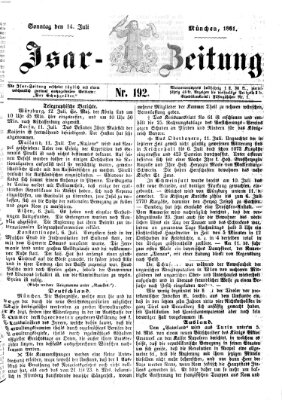 Isar-Zeitung (Bayerische Landbötin) Sonntag 14. Juli 1861