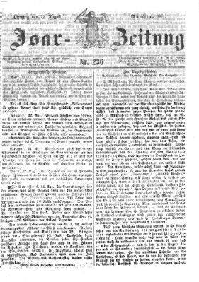 Isar-Zeitung (Bayerische Landbötin) Dienstag 27. August 1861