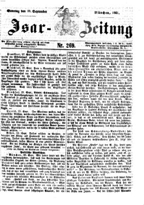 Isar-Zeitung (Bayerische Landbötin) Sonntag 29. September 1861