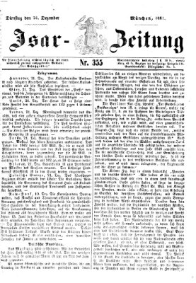 Isar-Zeitung (Bayerische Landbötin) Dienstag 24. Dezember 1861