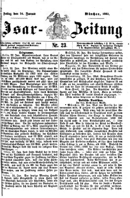 Isar-Zeitung (Bayerische Landbötin) Freitag 24. Januar 1862