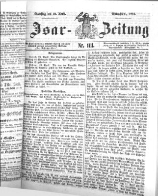 Isar-Zeitung (Bayerische Landbötin) Samstag 26. April 1862