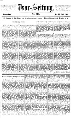 Isar-Zeitung (Bayerische Landbötin) Donnerstag 31. Juli 1862