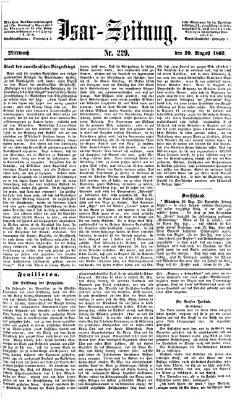 Isar-Zeitung (Bayerische Landbötin) Mittwoch 20. August 1862