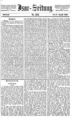 Isar-Zeitung (Bayerische Landbötin) Mittwoch 27. August 1862