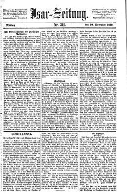 Isar-Zeitung (Bayerische Landbötin) Montag 10. November 1862