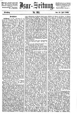 Isar-Zeitung (Bayerische Landbötin) Dienstag 14. Juli 1863