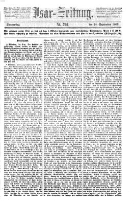 Isar-Zeitung (Bayerische Landbötin) Donnerstag 24. September 1863