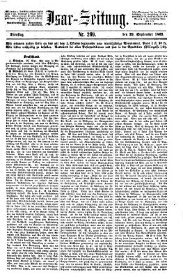 Isar-Zeitung (Bayerische Landbötin) Dienstag 29. September 1863
