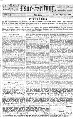 Isar-Zeitung (Bayerische Landbötin) Mittwoch 30. September 1863