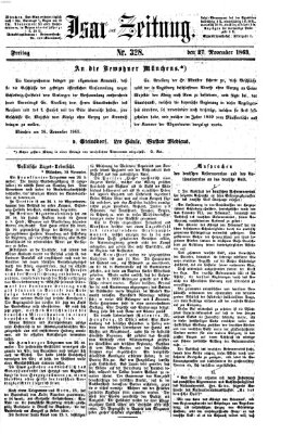Isar-Zeitung (Bayerische Landbötin) Freitag 27. November 1863