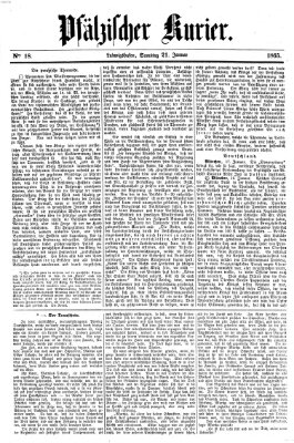 Pfälzischer Kurier Samstag 21. Januar 1865