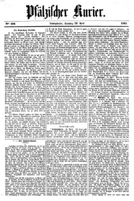 Pfälzischer Kurier Samstag 29. April 1865