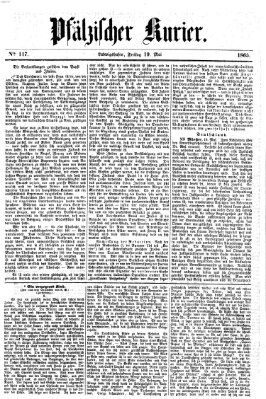 Pfälzischer Kurier Freitag 19. Mai 1865