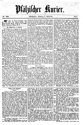 Pfälzischer Kurier Samstag 2. September 1865