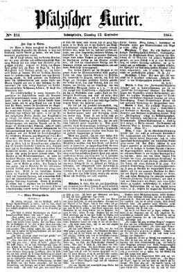 Pfälzischer Kurier Dienstag 12. September 1865
