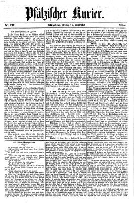 Pfälzischer Kurier Freitag 15. September 1865