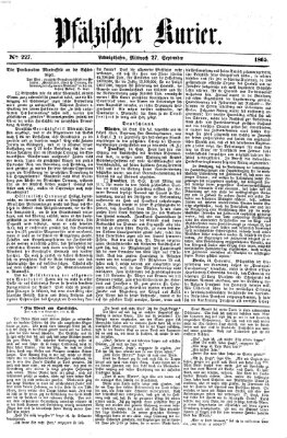 Pfälzischer Kurier Mittwoch 27. September 1865