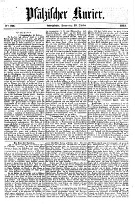 Pfälzischer Kurier Donnerstag 19. Oktober 1865