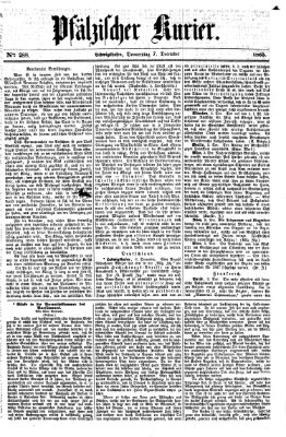 Pfälzischer Kurier Donnerstag 7. Dezember 1865