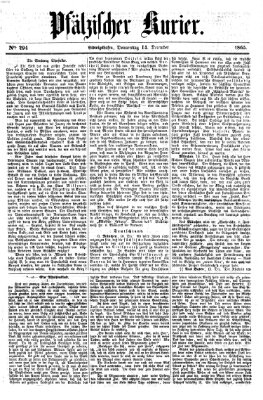 Pfälzischer Kurier Donnerstag 14. Dezember 1865