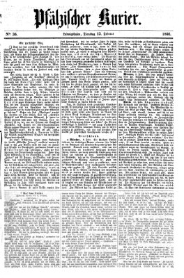 Pfälzischer Kurier Dienstag 13. Februar 1866