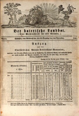 Der baierische Landbot Mittwoch 3. November 1790