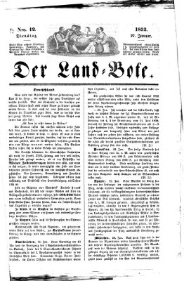 Westricher Zeitung Dienstag 27. Januar 1852