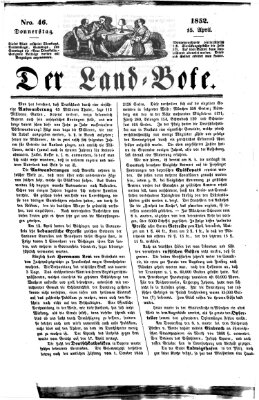 Westricher Zeitung Donnerstag 15. April 1852