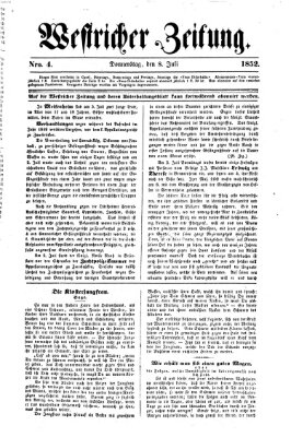 Westricher Zeitung Donnerstag 8. Juli 1852