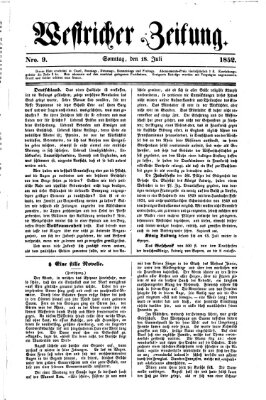 Westricher Zeitung Sonntag 18. Juli 1852