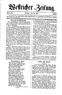 Westricher Zeitung Freitag 30. Juli 1852