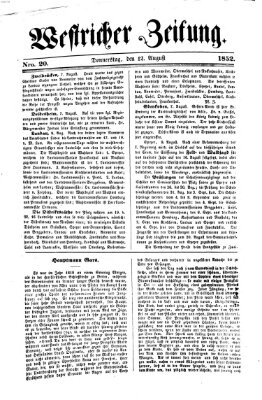 Westricher Zeitung Donnerstag 12. August 1852