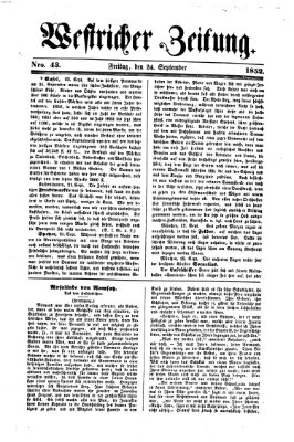 Westricher Zeitung Freitag 24. September 1852
