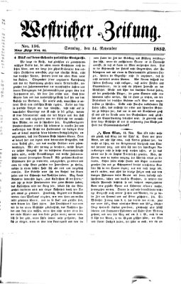 Westricher Zeitung Sonntag 14. November 1852