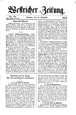 Westricher Zeitung Sonntag 21. November 1852