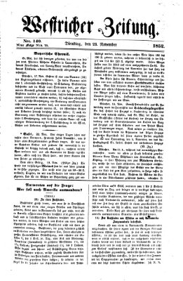 Westricher Zeitung Dienstag 23. November 1852