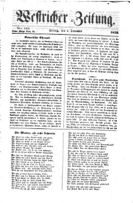 Westricher Zeitung Freitag 3. Dezember 1852