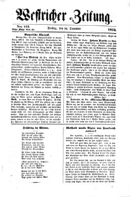 Westricher Zeitung Freitag 24. Dezember 1852